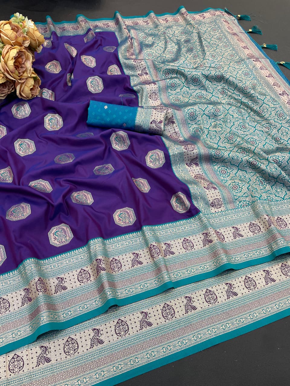 Satin Silk by Icultuer with Rich Zari Weaving Party Wear Elegance