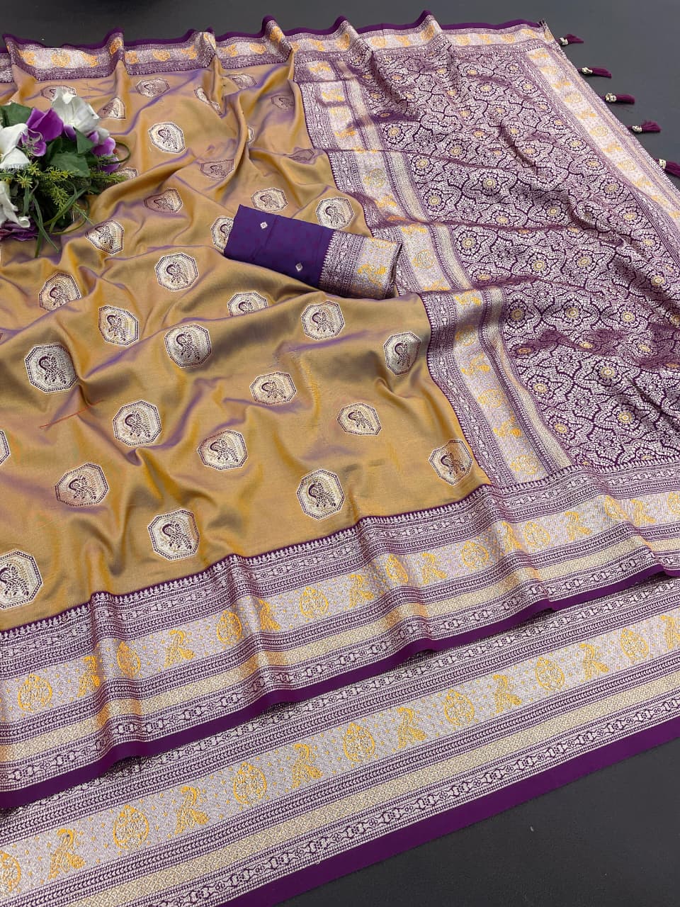 Satin Silk by Icultuer with Rich Zari Weaving Party Wear Elegance