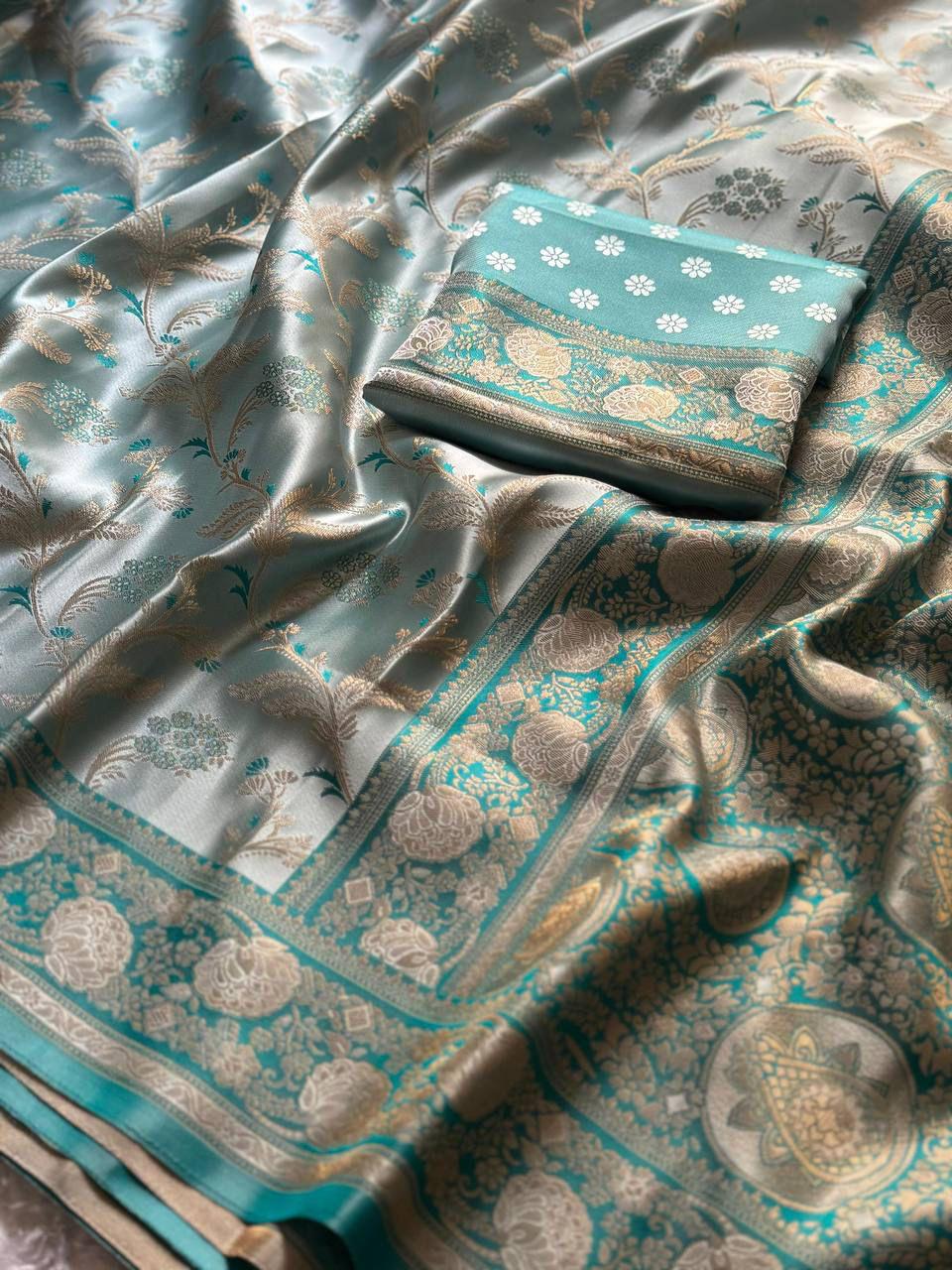 Golden Fendy Shine by Icultuer with Sabyasachi-Inspired Lace & Stitched Blouse