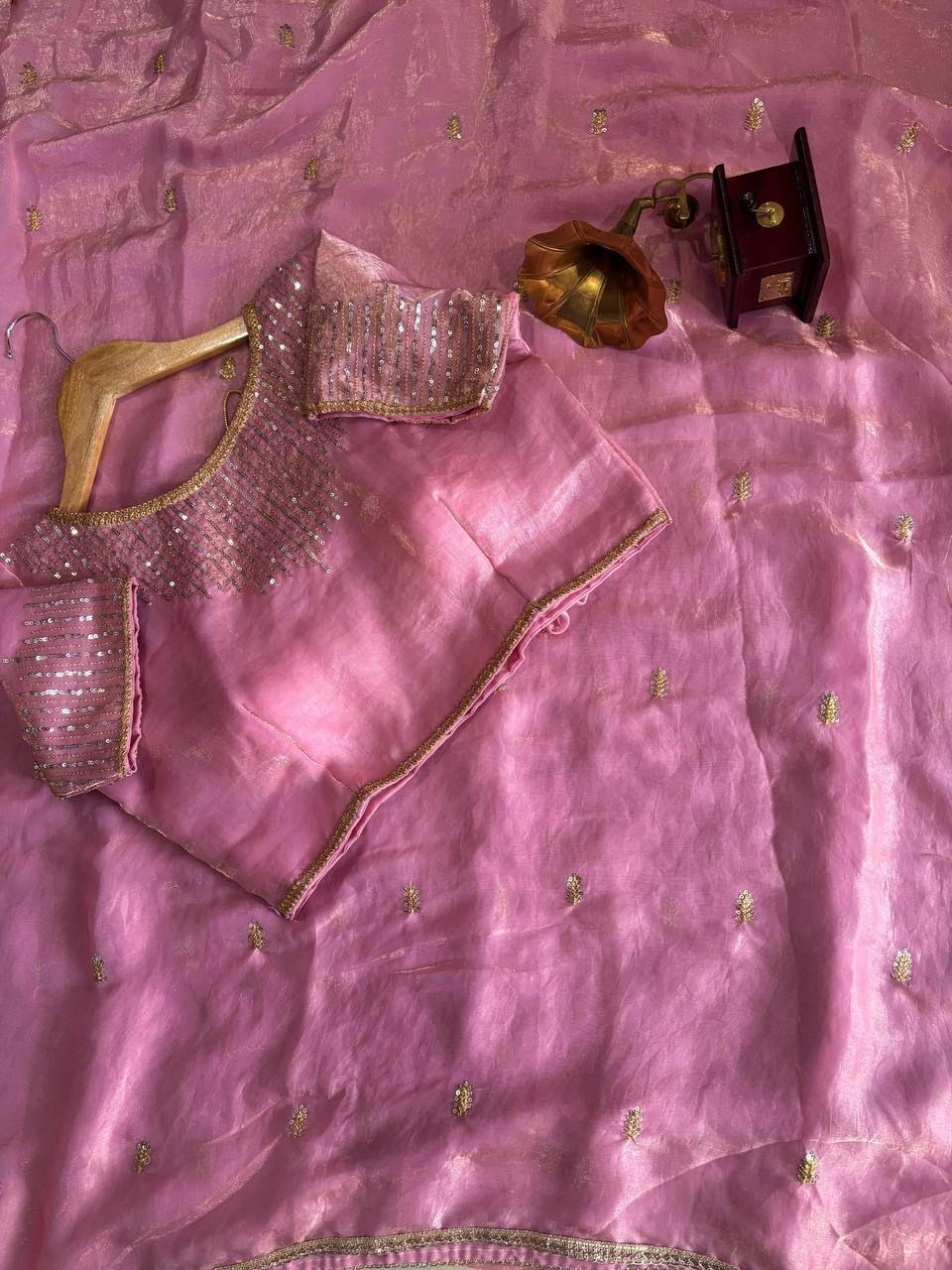 Golden Fendy Shine by Icultuer with Sabyasachi-Inspired Lace & Stitched Blouse