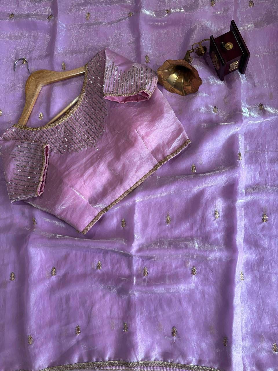 Golden Fendy Shine by Icultuer with Sabyasachi-Inspired Lace & Stitched Blouse