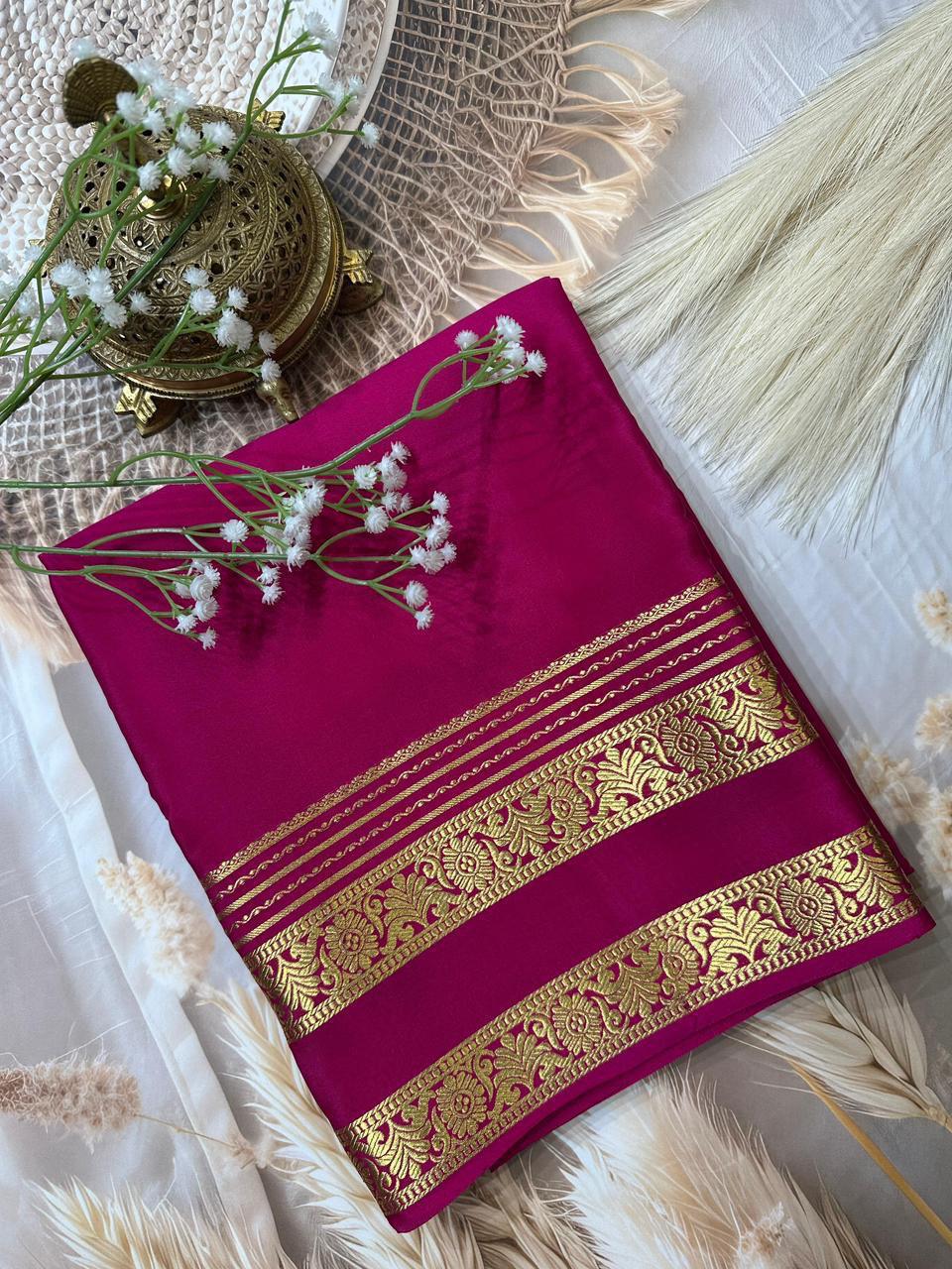 Rich Floral Bentex border with Rich pallu in beautiful solid colours