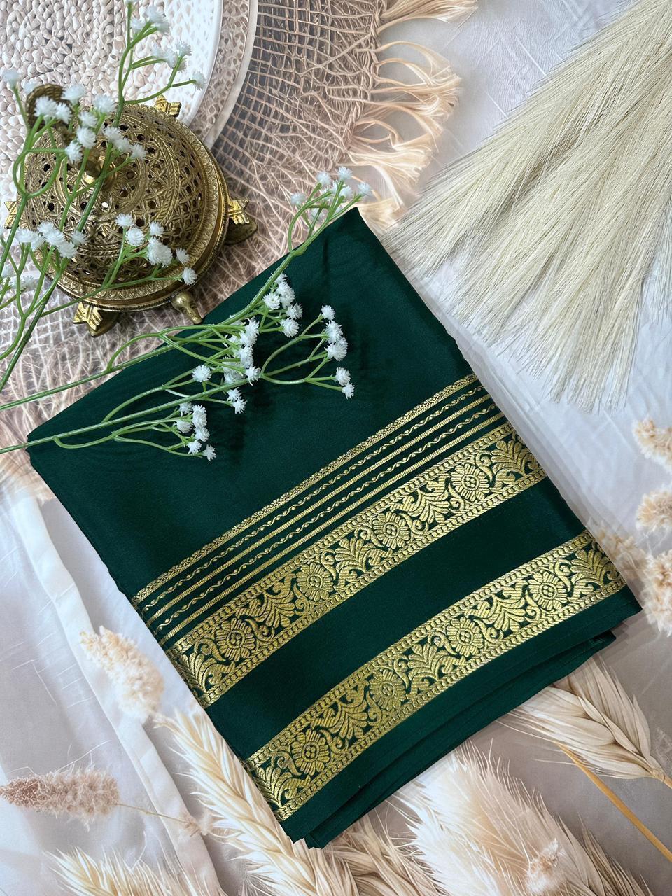 Rich Floral Bentex border with Rich pallu in beautiful solid colours