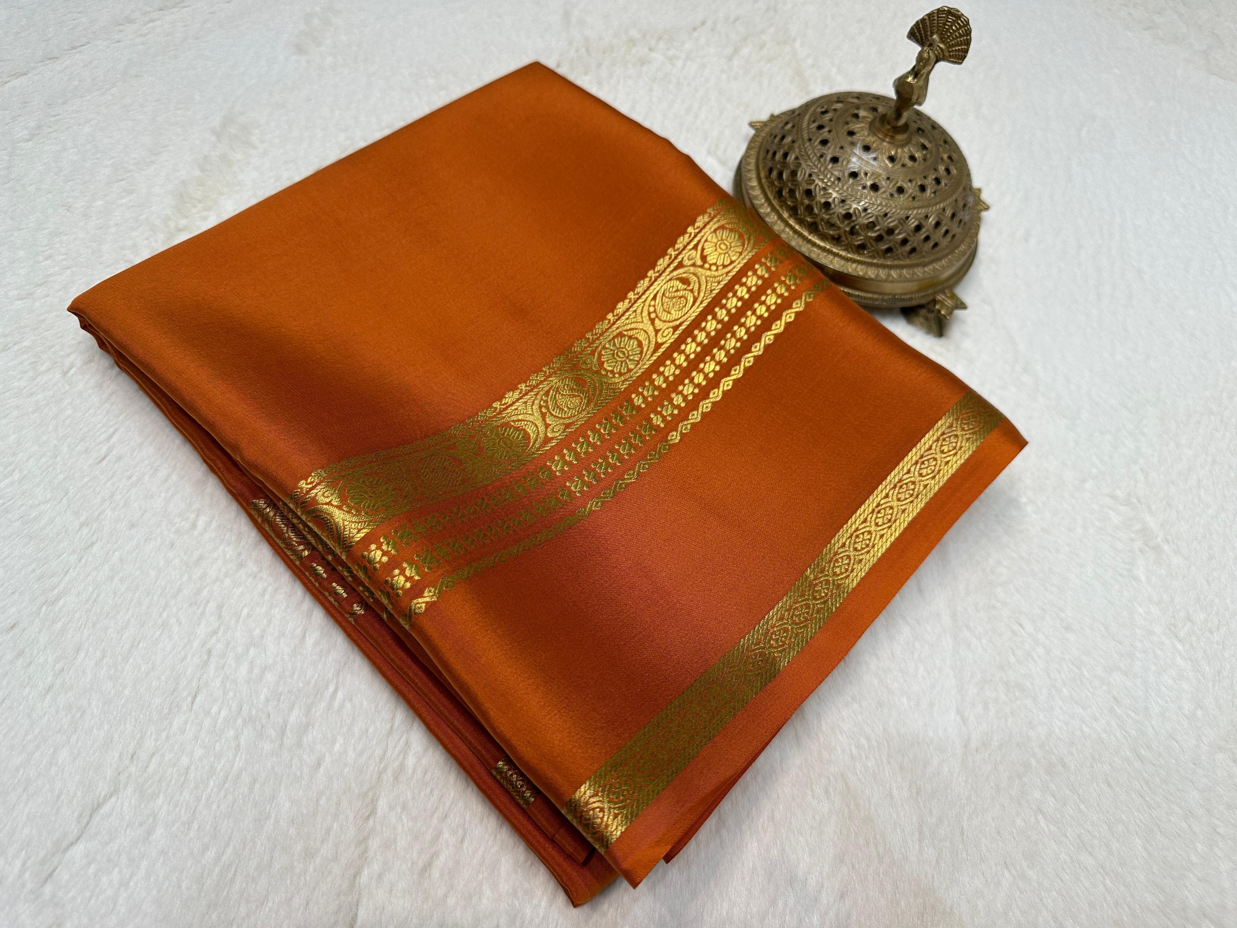 Yellow Mysore Silk by Icultuer with blouse