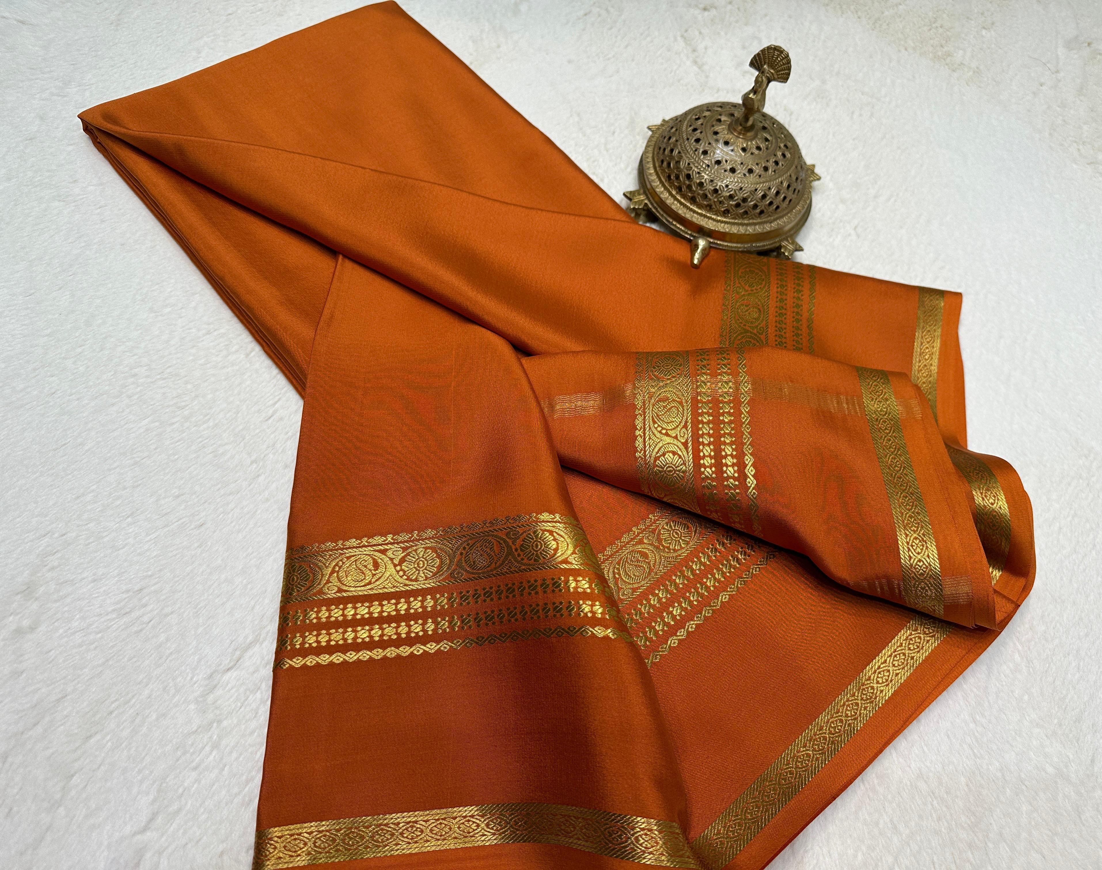 Yellow Mysore Silk by Icultuer with blouse