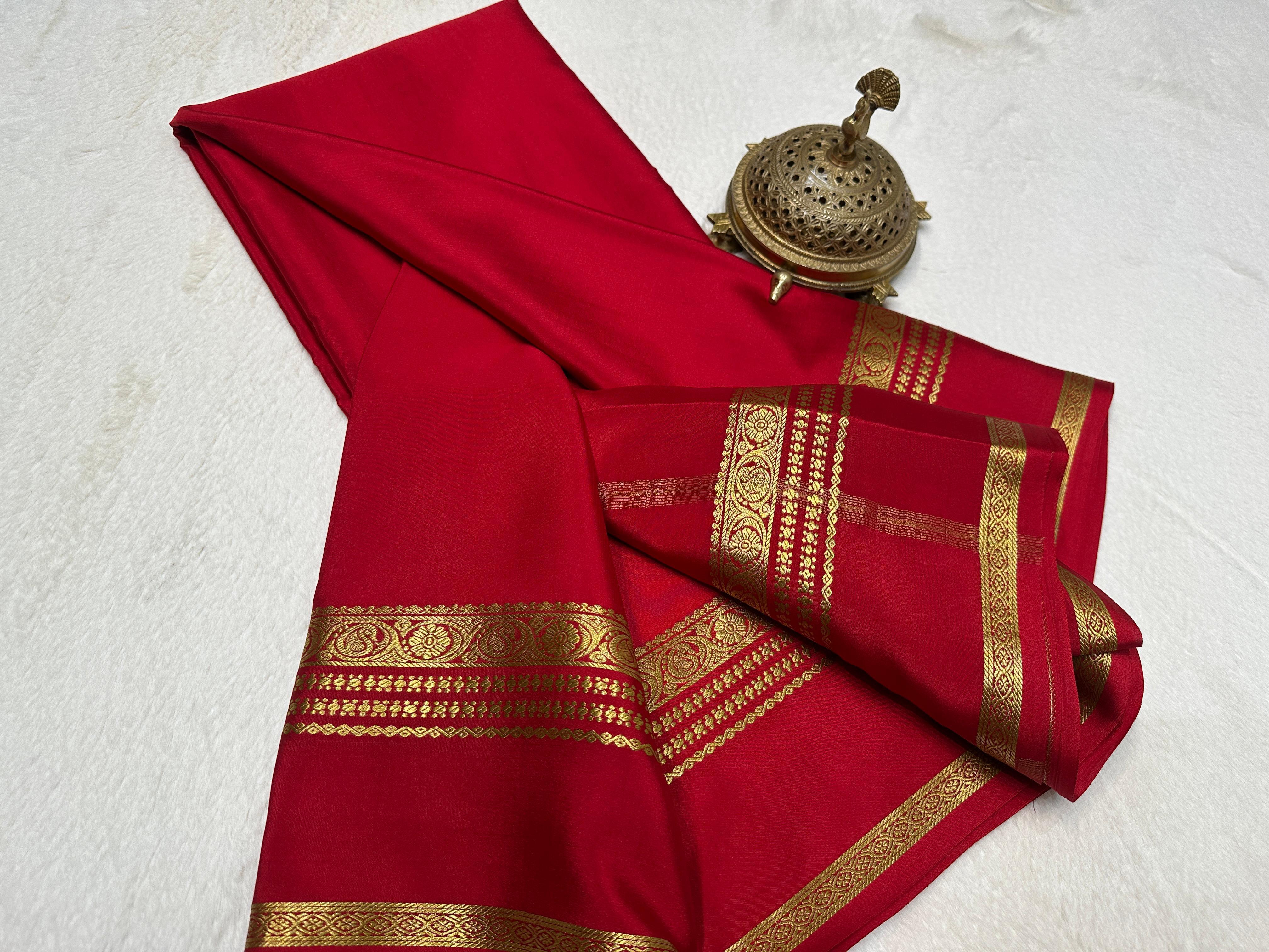 Mysore Silk Gold and Silver Zari Work by Icultuer