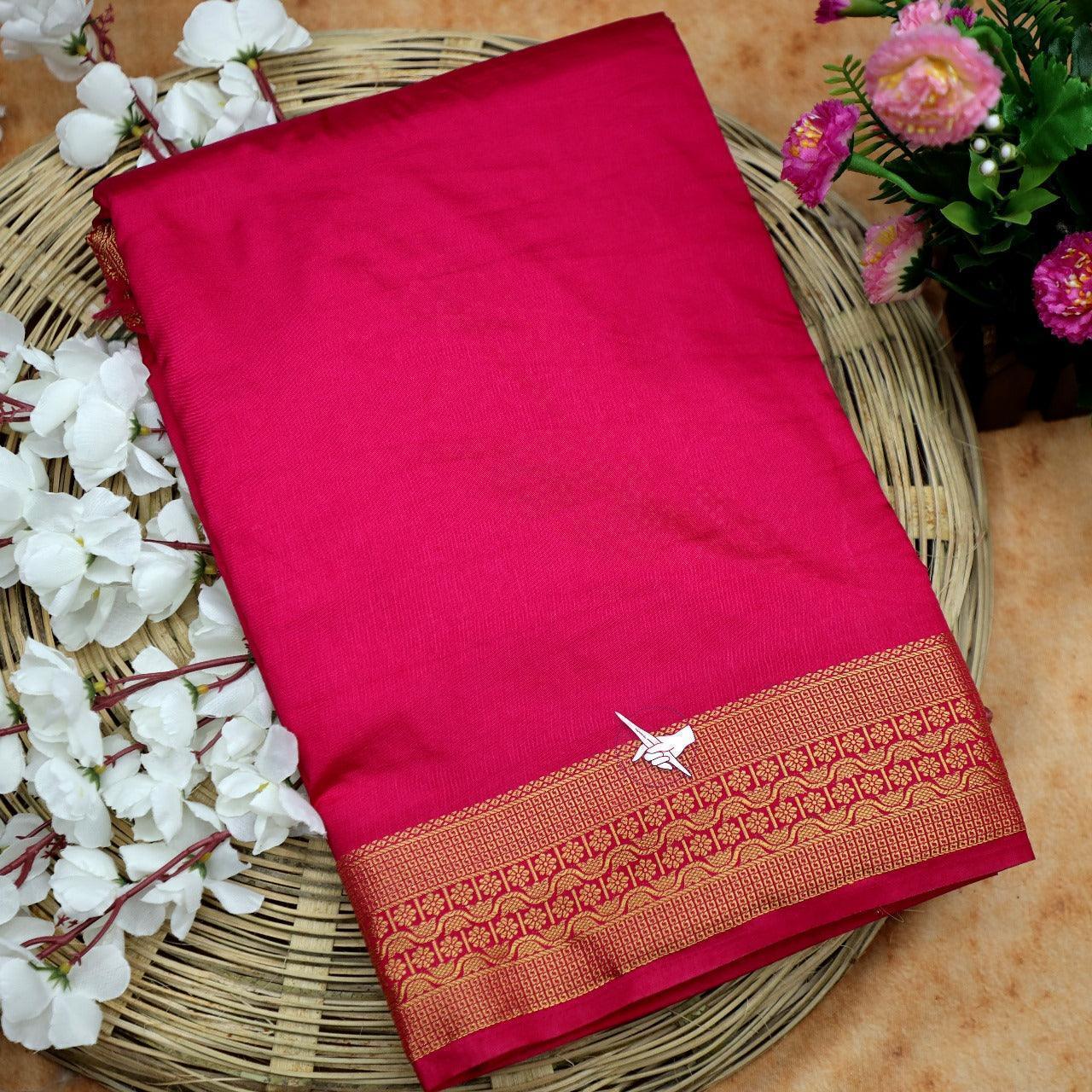 Traditional Mysore silk sarees in beautiful zari border