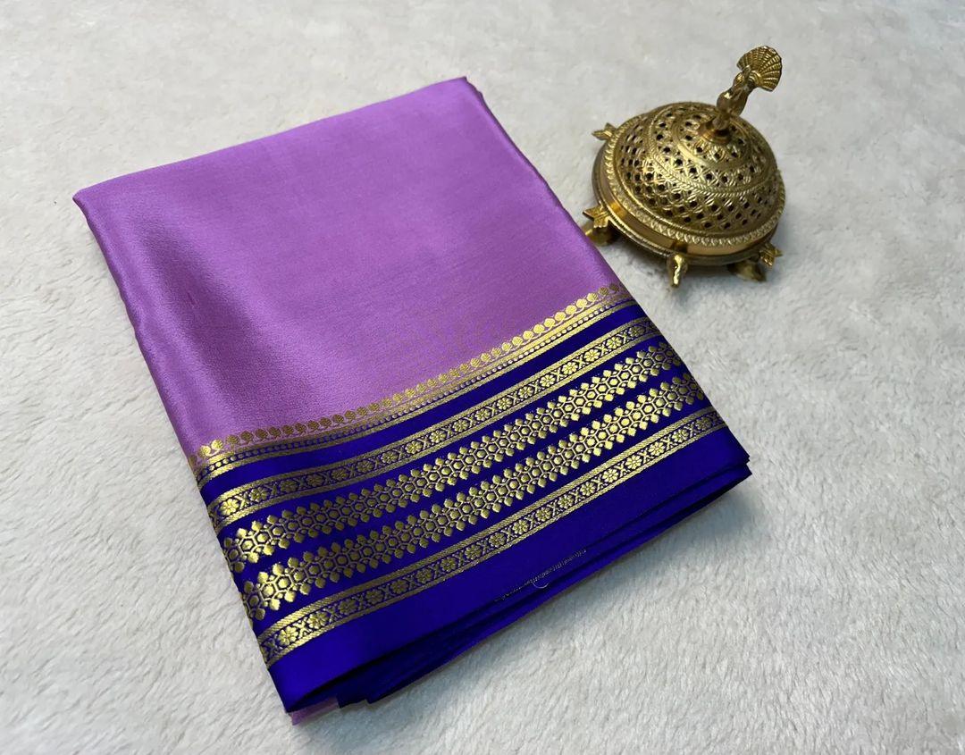 Cultural Charm: Pure Mysore Silk with Artistic Contrasts