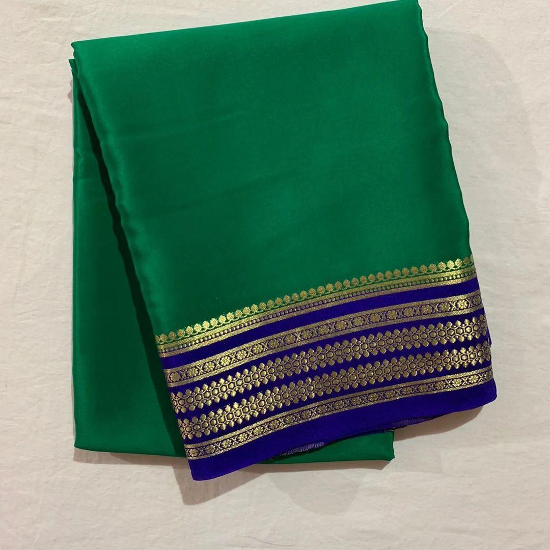 Golden Glow: Mysore Silk with Opulent Border Art
