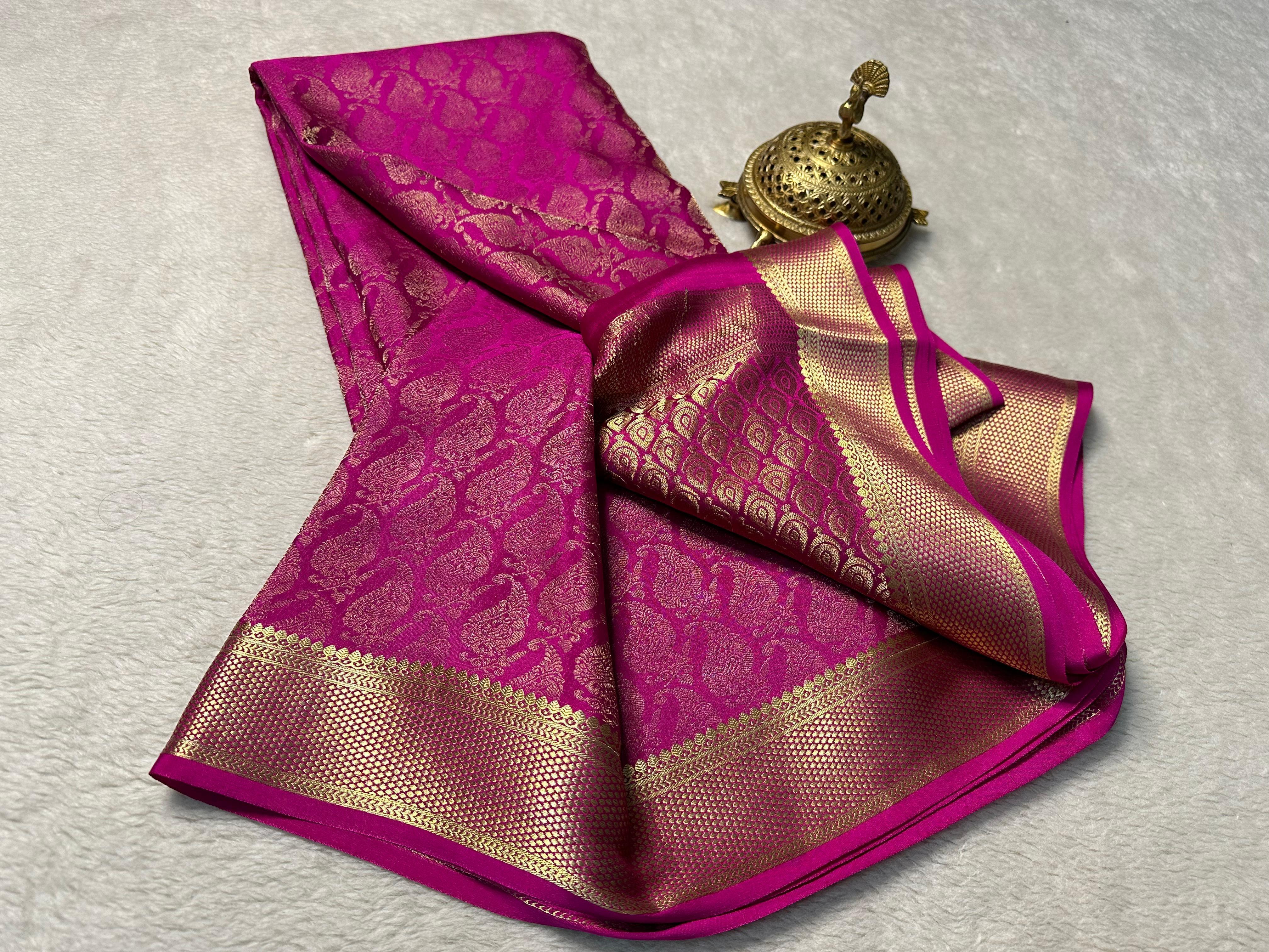 Indulge in Tradition: Pure Brocade Mysore Silk Sarees
