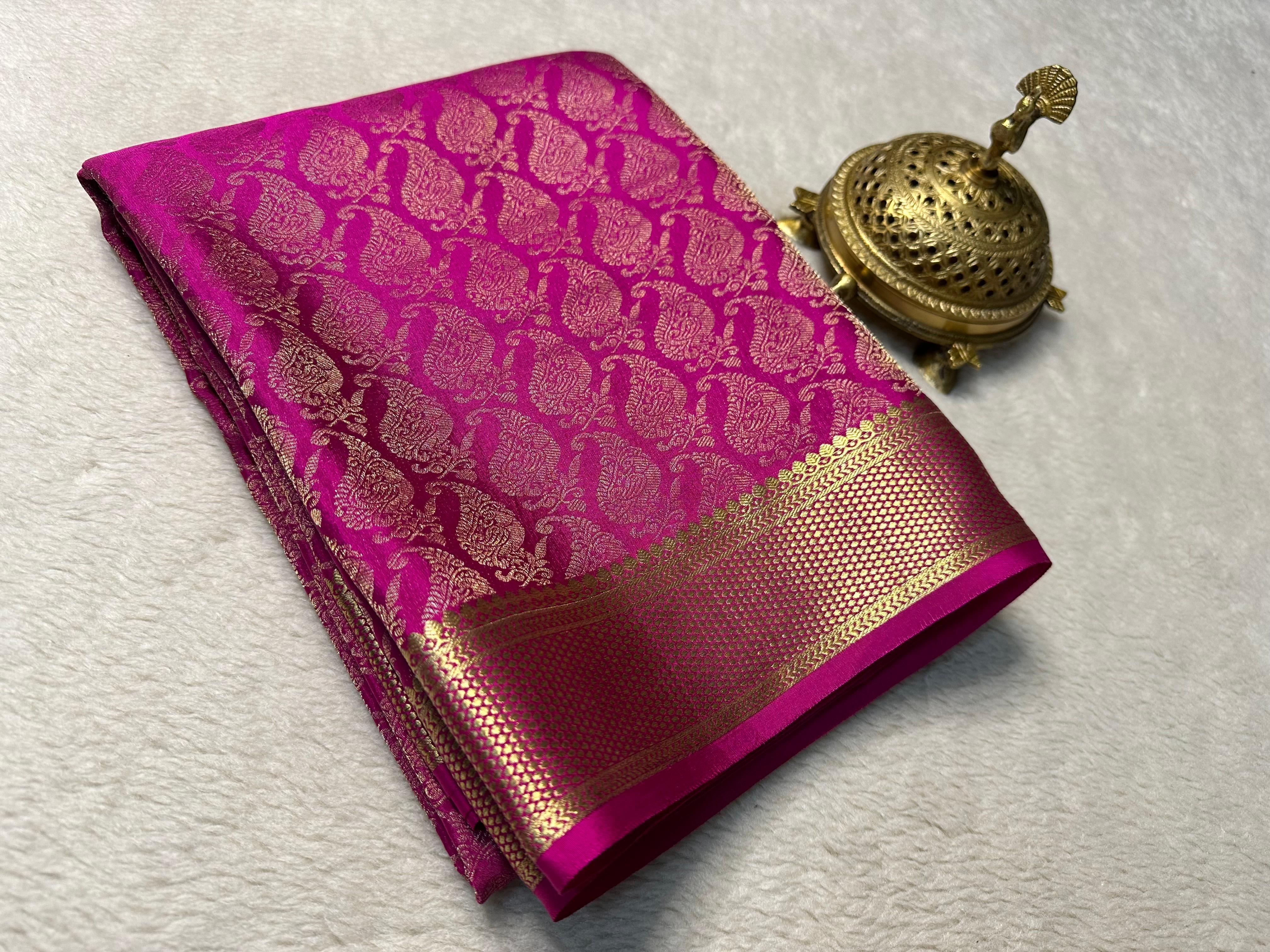 Indulge in Tradition: Pure Brocade Mysore Silk Sarees