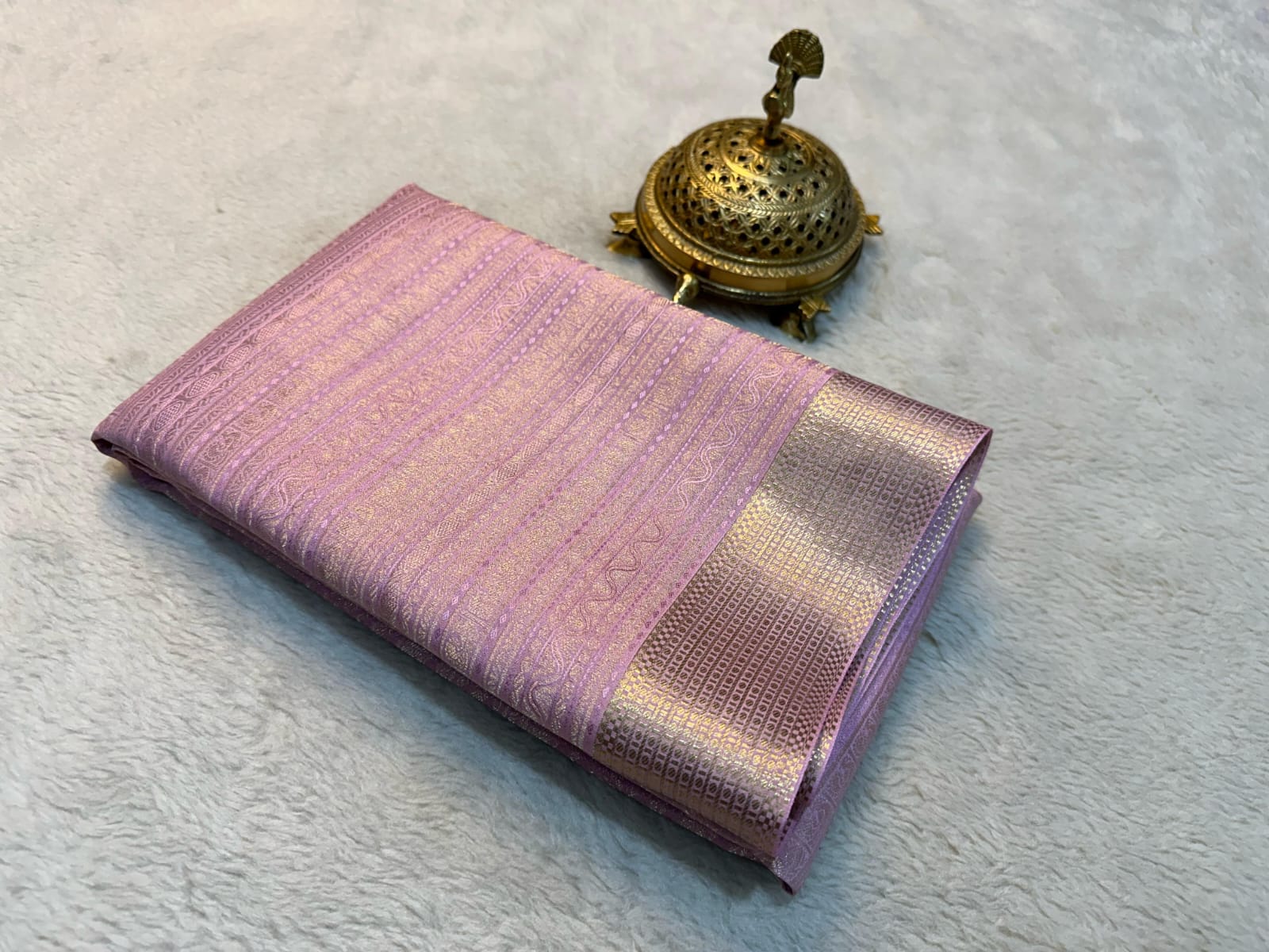 Baby Pink Colour Brocade Mysore Silk by Icultuer