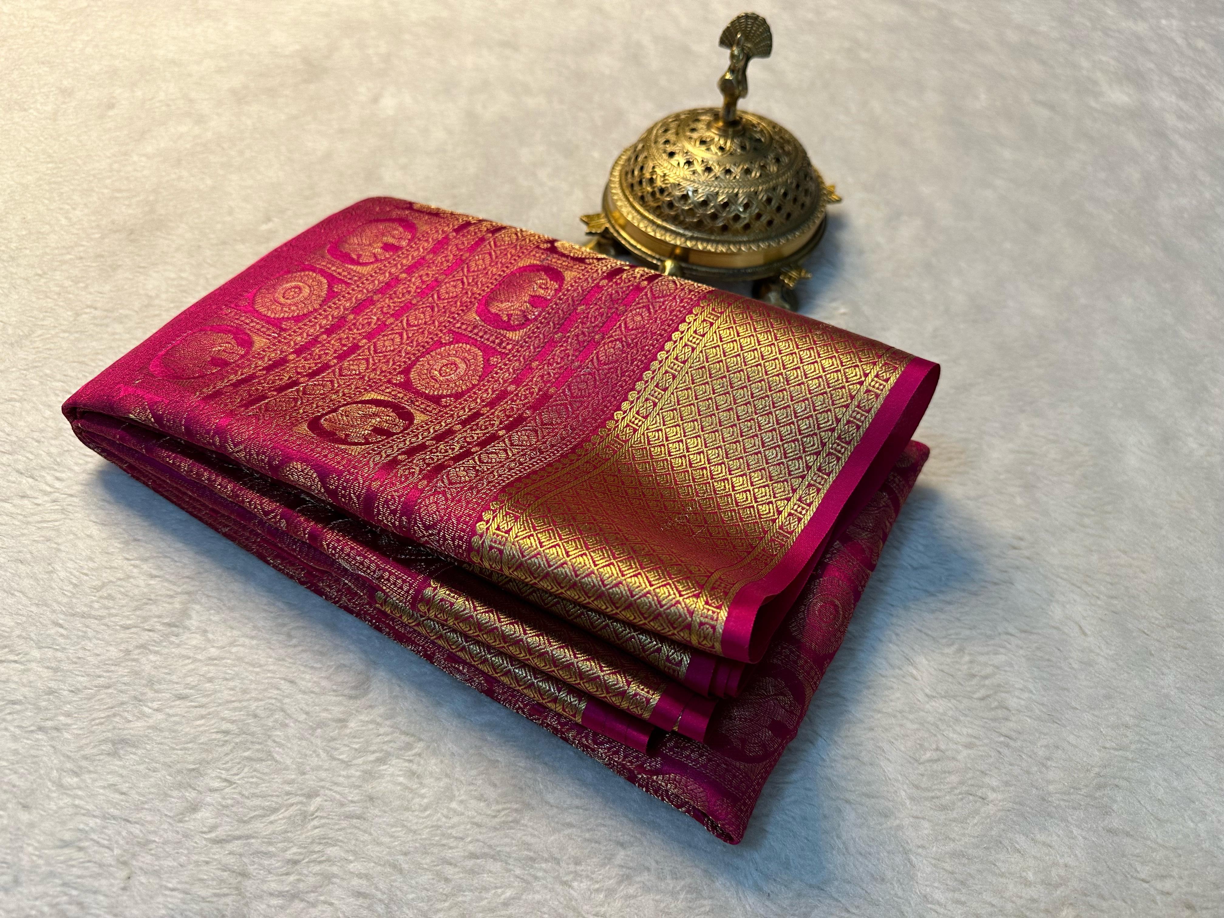 Pink Colour Rich Pallu Mysore Soft Silk by Icultuer