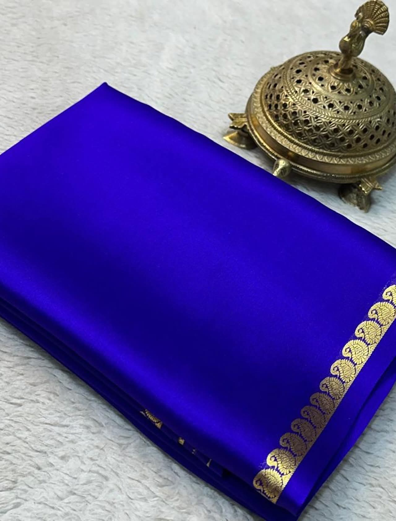 Blue Mysore Silk Party wear by Icultuer with Blouse.