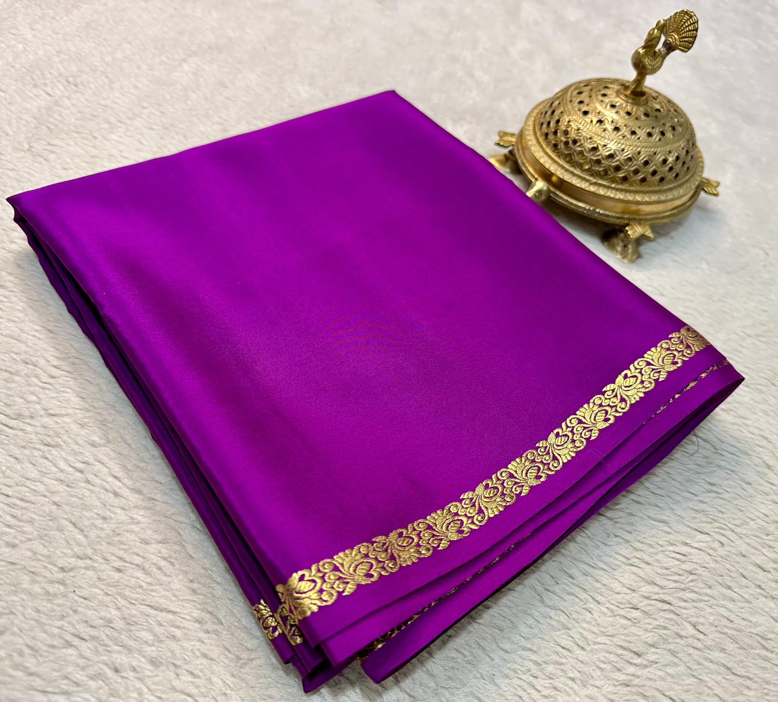 Purple Stylish Mysor Silk by Icultuer – Traditional Yet Modern Look