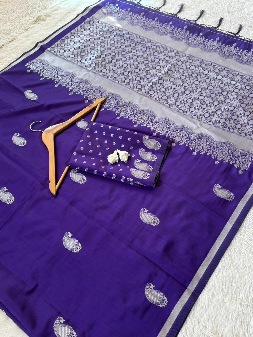 Blue  Kanjivaram  Silk by Icultuer with Blouse for women