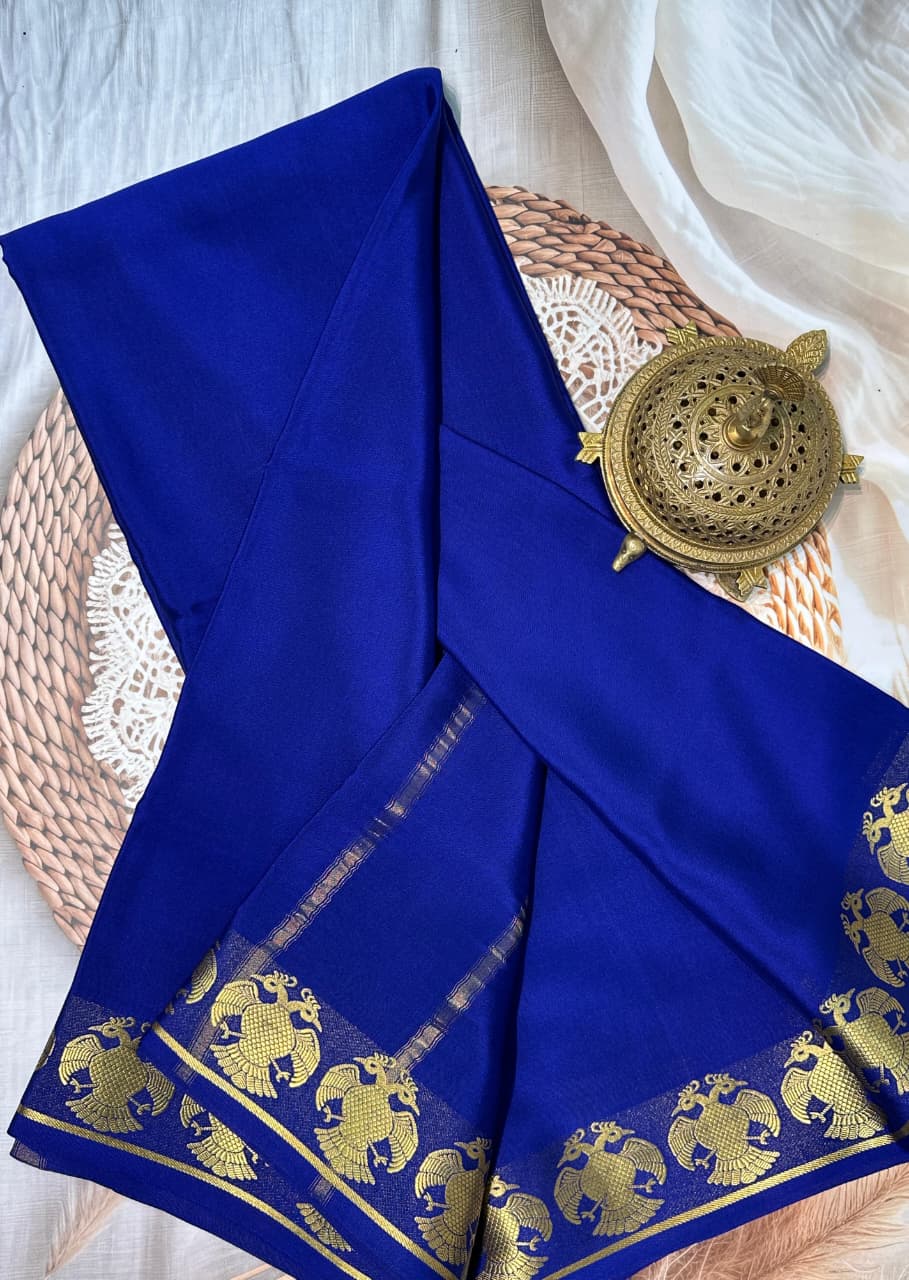 Mysore Silk by Icultuer Lightweight Perfect for Weddings And Festivals With Matching Blouse
