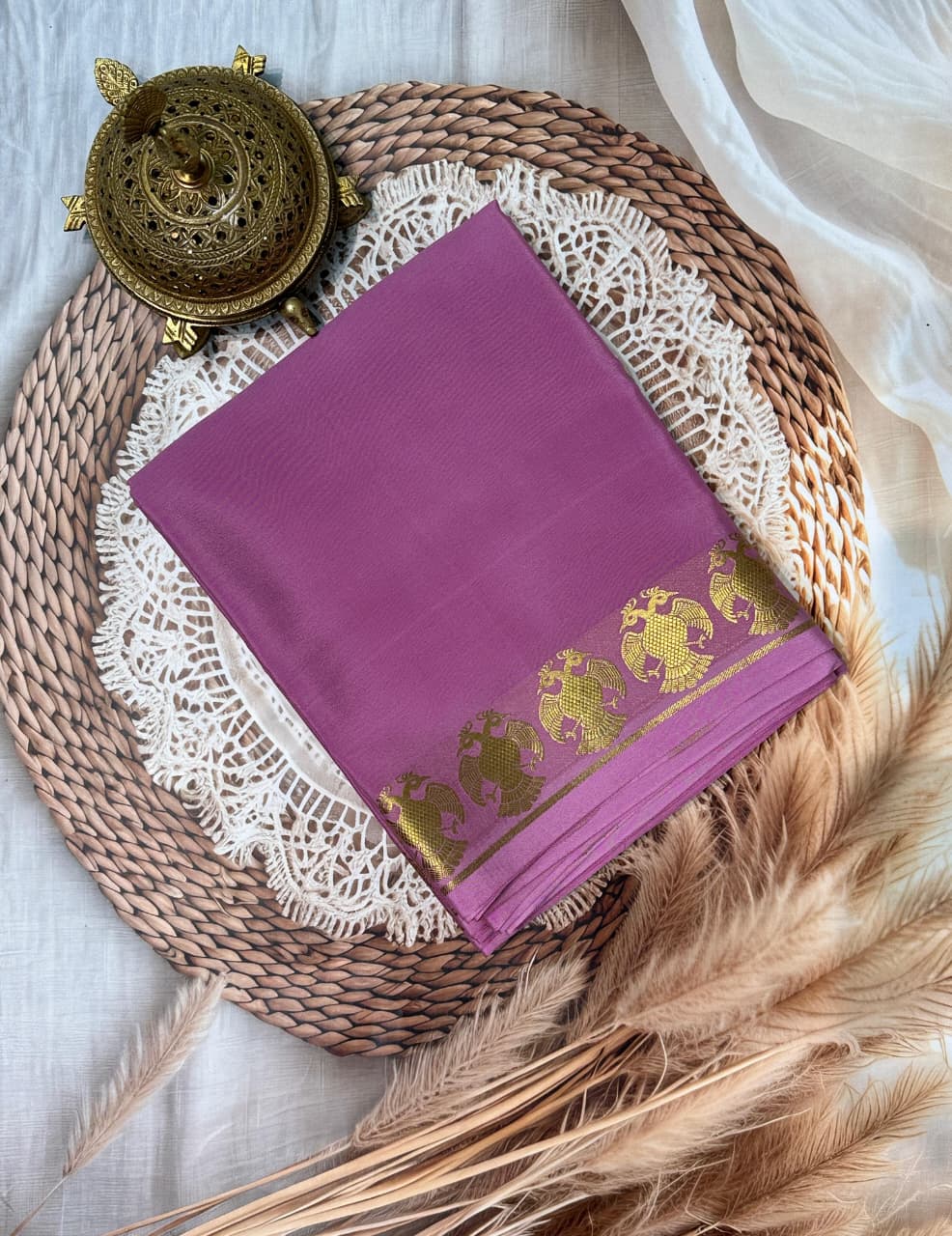 Crepe silk by Icultuers with zari border