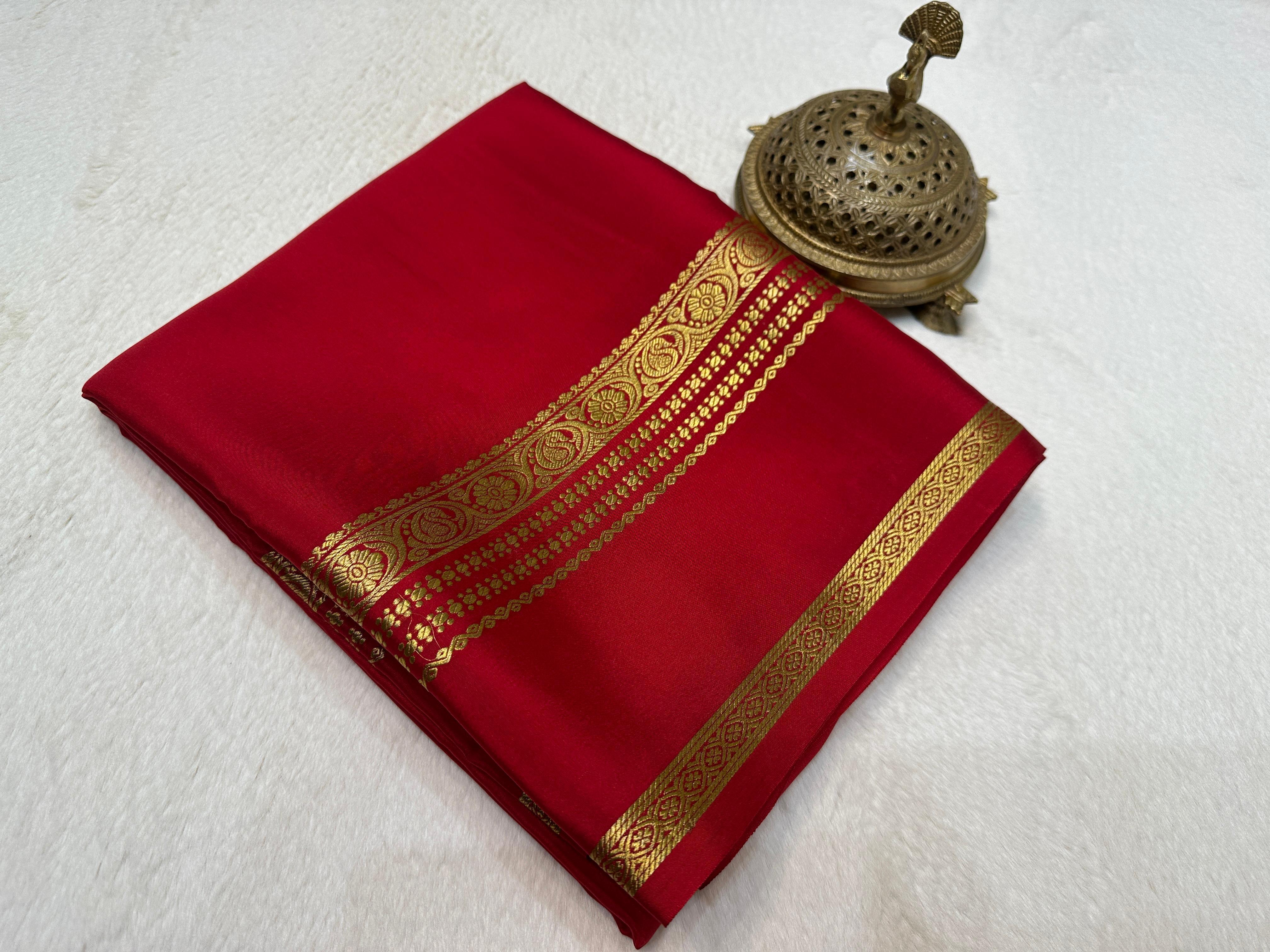 Mysore Silk Gold and Silver Zari Work by Icultuer