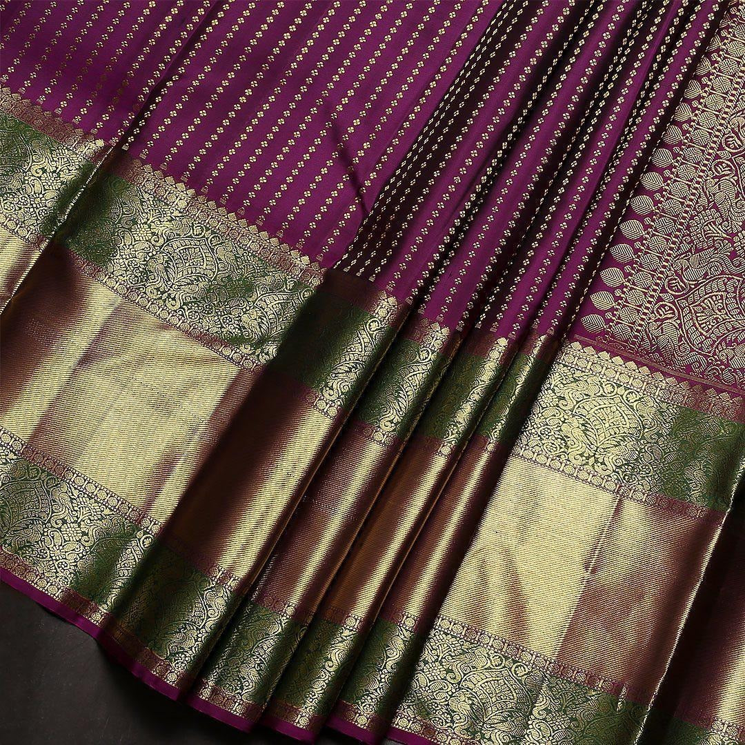 icultural - Purple Soft Banarasi Silk Saree with Golden Jacquard Weaving