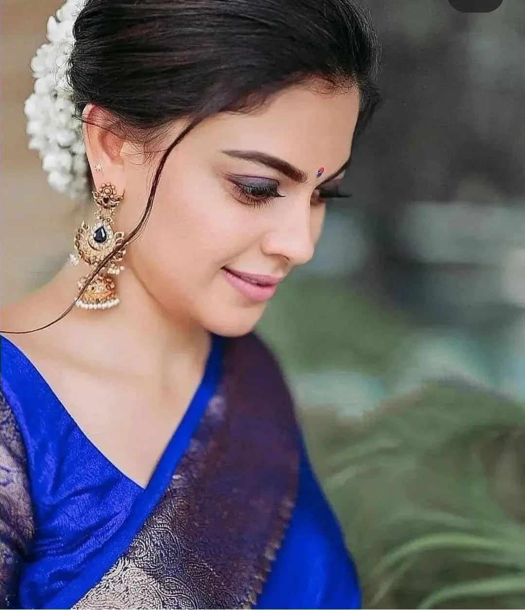 Royal Blue Soft Silk Saree with Silver Zari Border and Matching Blouse