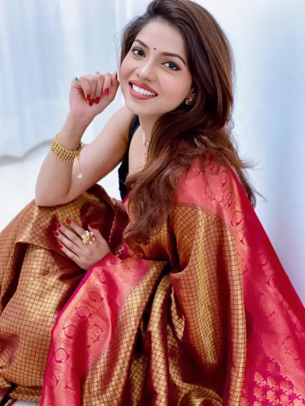 Party Wear Zari Weaving Banarasi Soft Silk by Icultuer