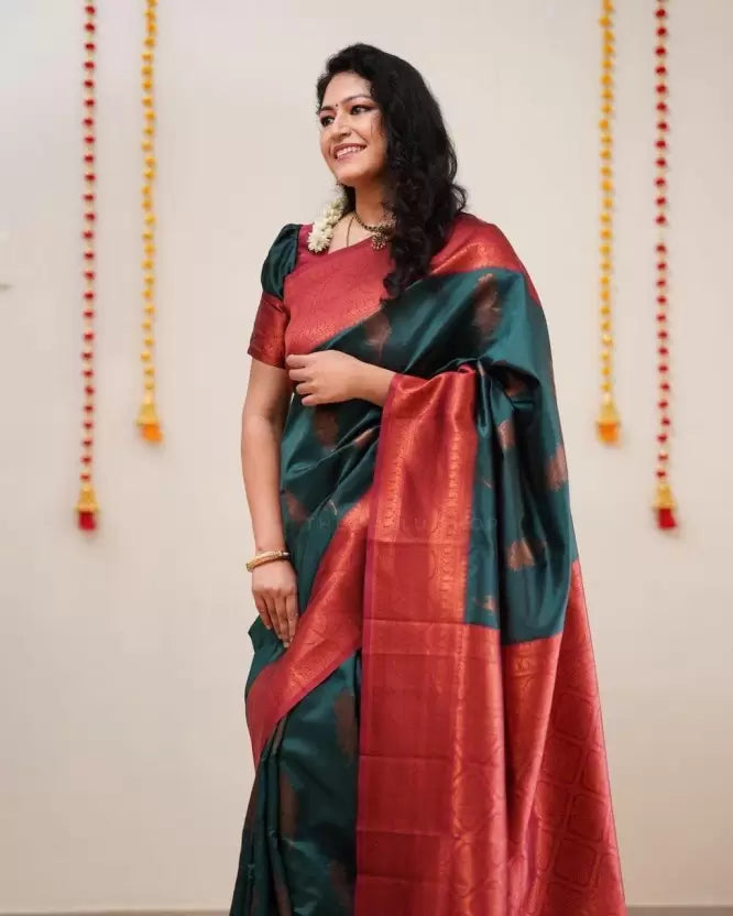 Banarasi Jacquard Litchi Silk Zari Woven by Icultuer