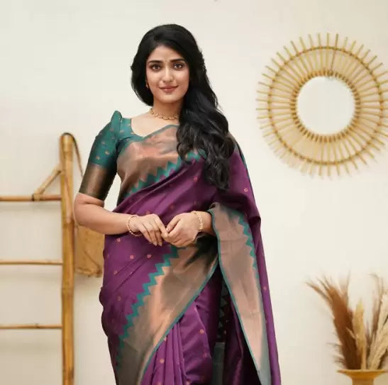 Zari Woven Design Kanjivaram Silk Blend Wedding by Icultuer