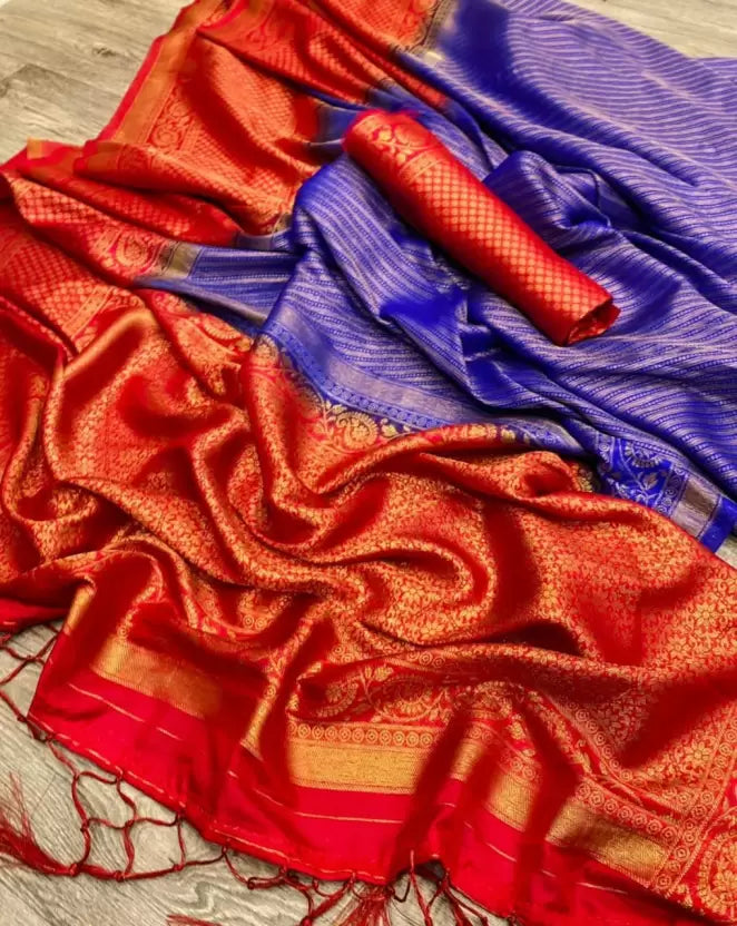 Beautiful Purple Woven Design Jacquard Pure Silk by Icultuer