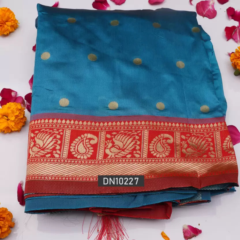 Golden Zari Weaving Banarasi Soft Silk Jacquard by Icultuer