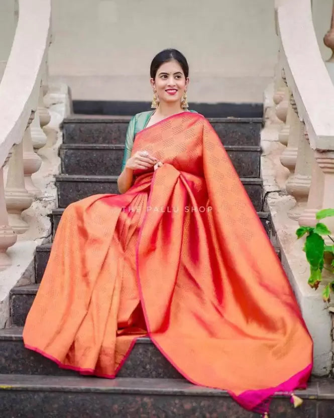 Rich Zari Weaving Kanjivaram Soft Silk Jacquard by Icultuer