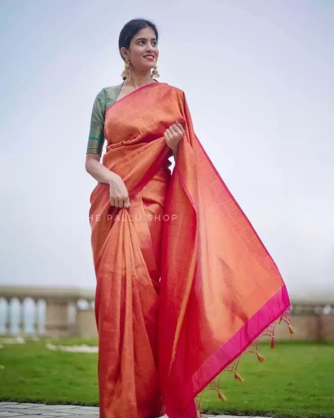 Rich Zari Weaving Kanjivaram Soft Silk Jacquard by Icultuer