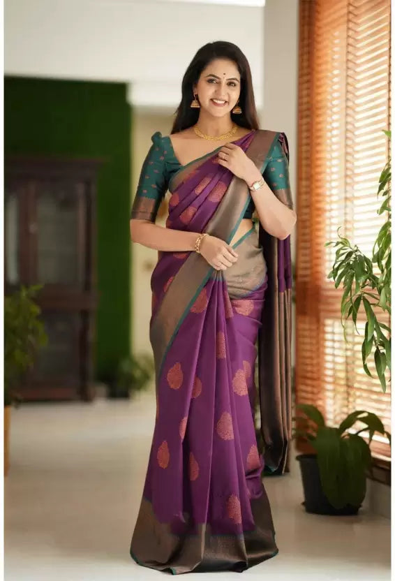 Charming Woven Design Kanjivaram Soft Silk by Icultuer