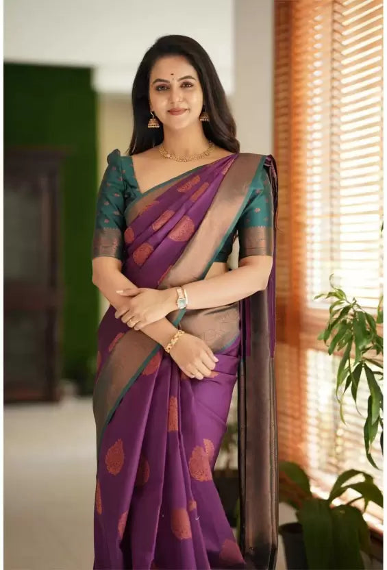 Charming Woven Design Kanjivaram Soft Silk by Icultuer