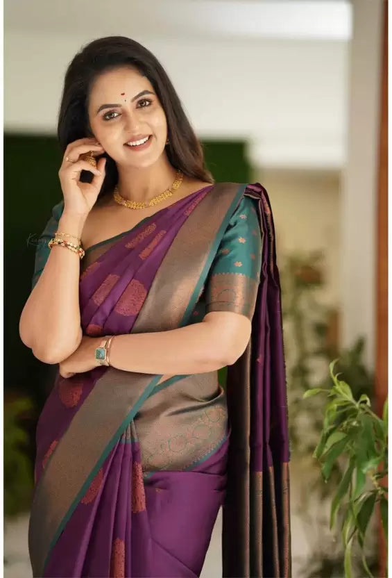 Charming Woven Design Kanjivaram Soft Silk by Icultuer