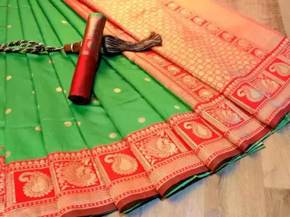 Woven Pattern Banarasi Soft Silk Jacquard by Icultuer