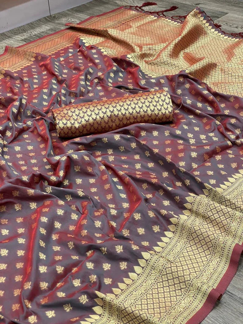 Women's Soft Silk Banarasi by Icultuer for Party Wear