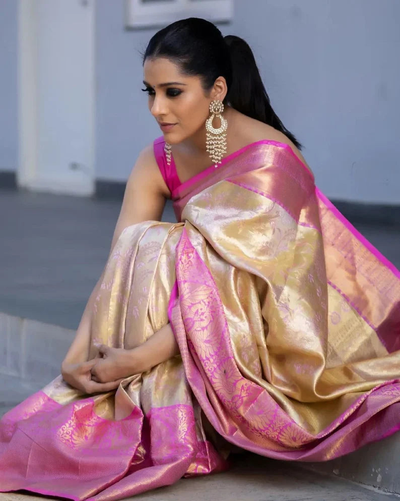 Festive Wear Hand Woven Kanchipuram Soft Silk by Icultuer