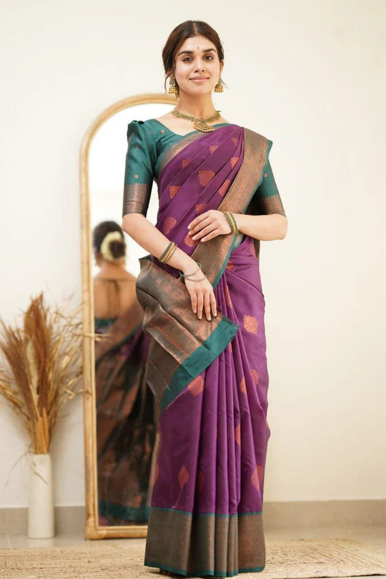 Women's Pure Soft Silk Bridal by Icultuer with Zari Work