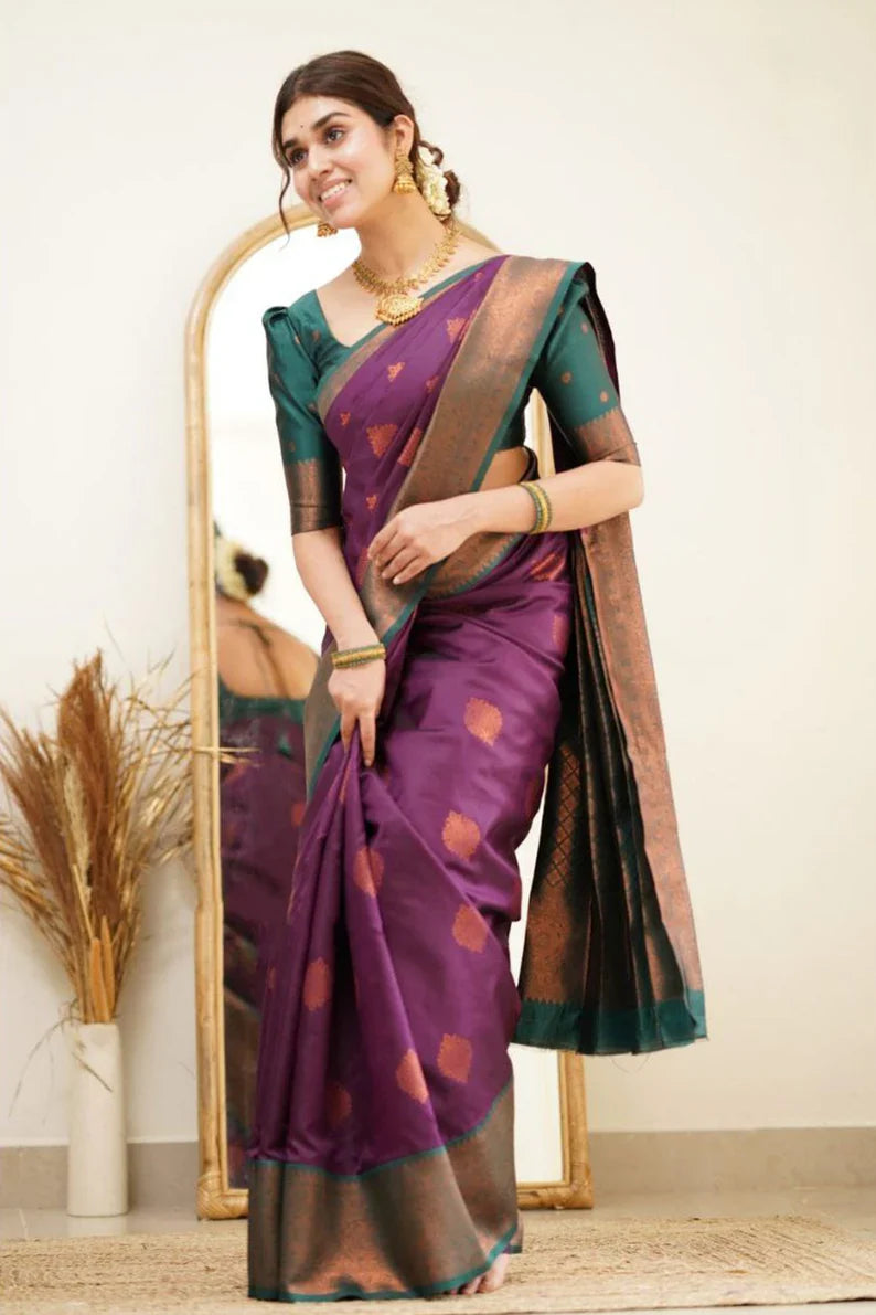 Women's Pure Soft Silk Bridal by Icultuer with Zari Work