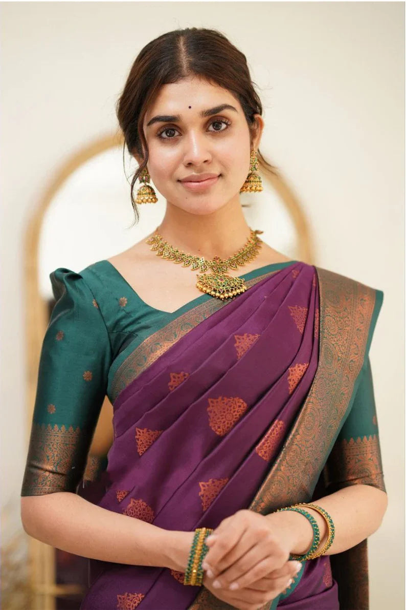 Women's Pure Soft Silk Bridal by Icultuer with Zari Work