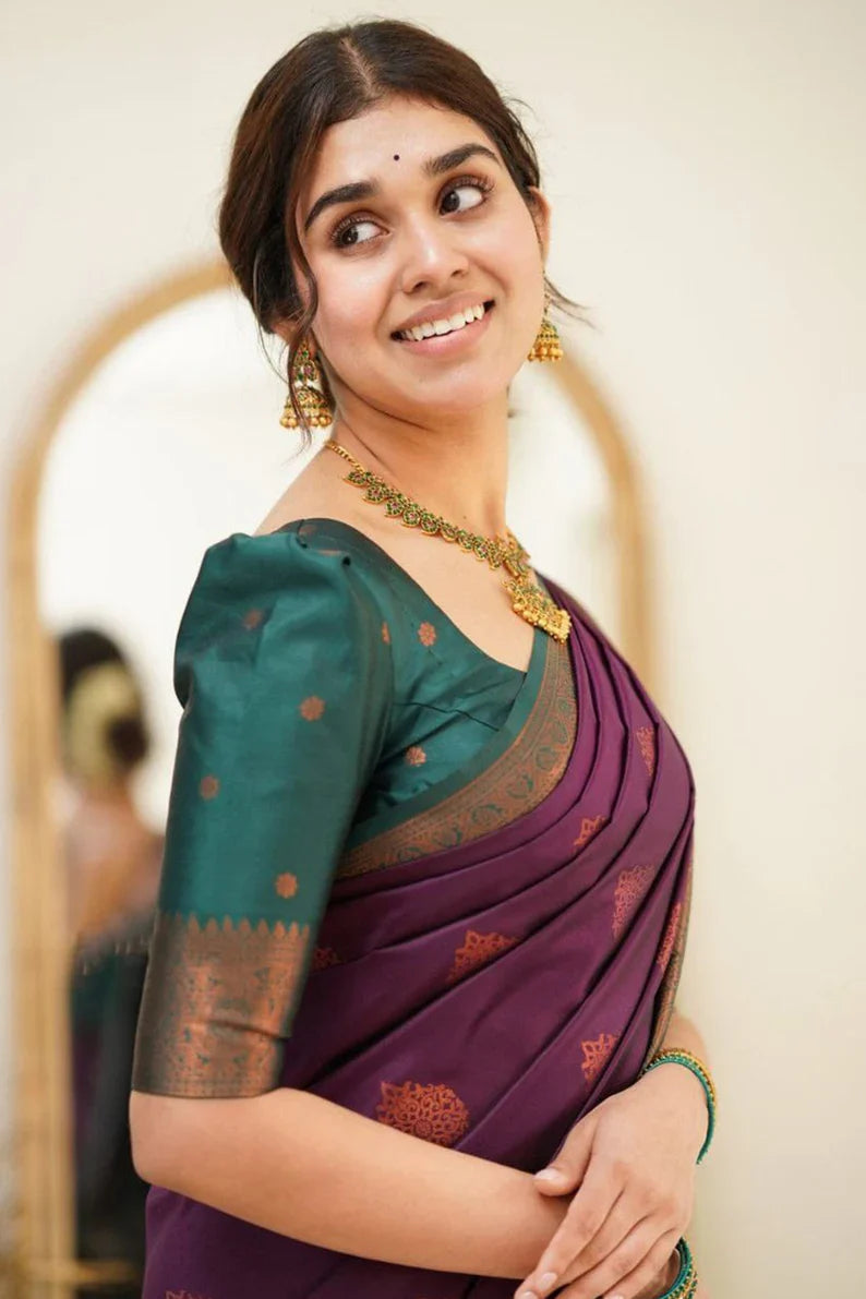 Women's Pure Soft Silk Bridal by Icultuer with Zari Work