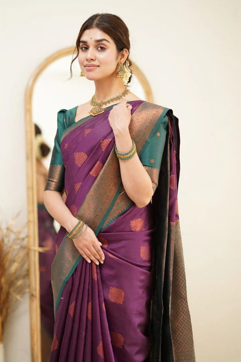 Women's Pure Soft Silk Bridal by Icultuer with Zari Work