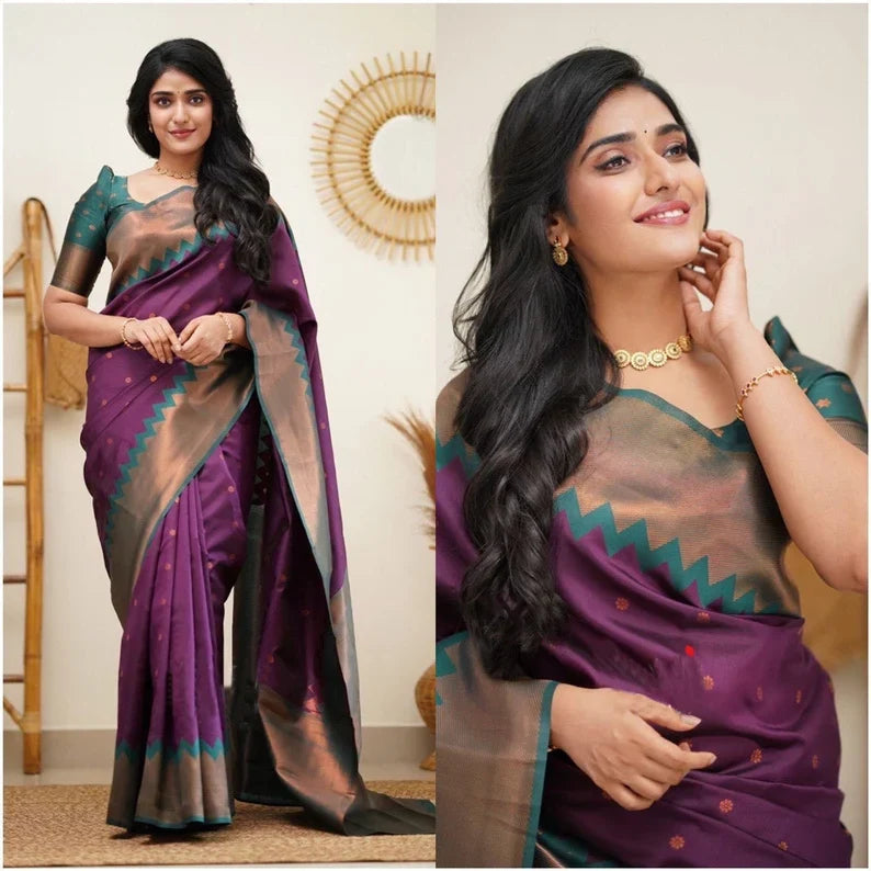 Zari Woven Design Kanjivaram Silk Blend Wedding by Icultuer