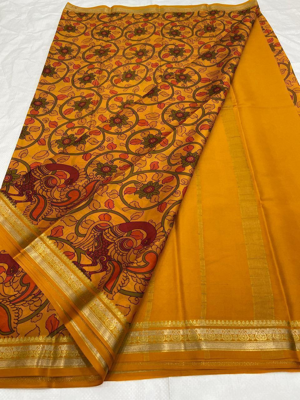 Buy PAVITRA Pure Kubera Pattu Saree – Digital Print Silk Collection