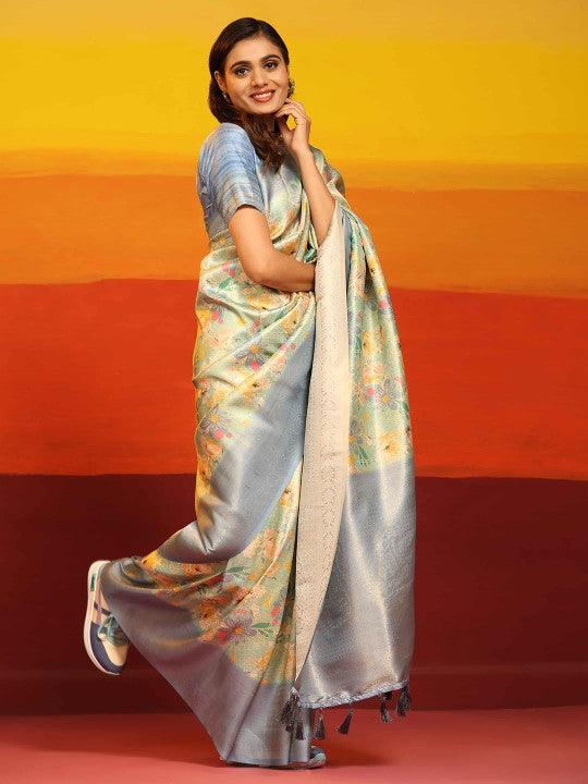 Timeless Elegance: Pavitra Kubera Pattu Print Saree