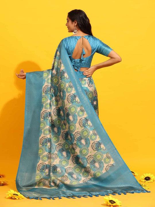 Royal Glow: Pure Kubera Pattu Digital Saree
