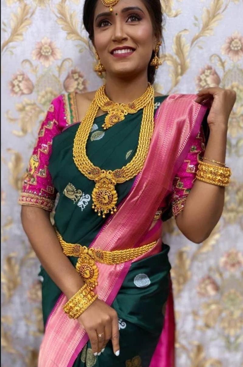 Green Women's Kanchipuram Soft Silk Banarasi by Icultuer