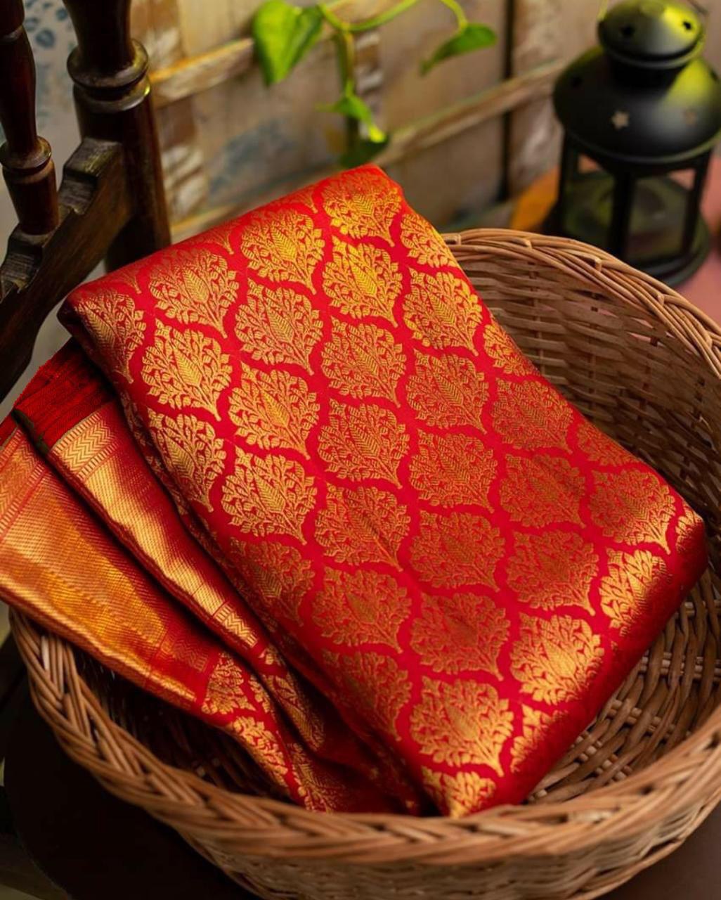 Golden Zari Border Kanjivaram Soft Silk Banarasi by Icultuer