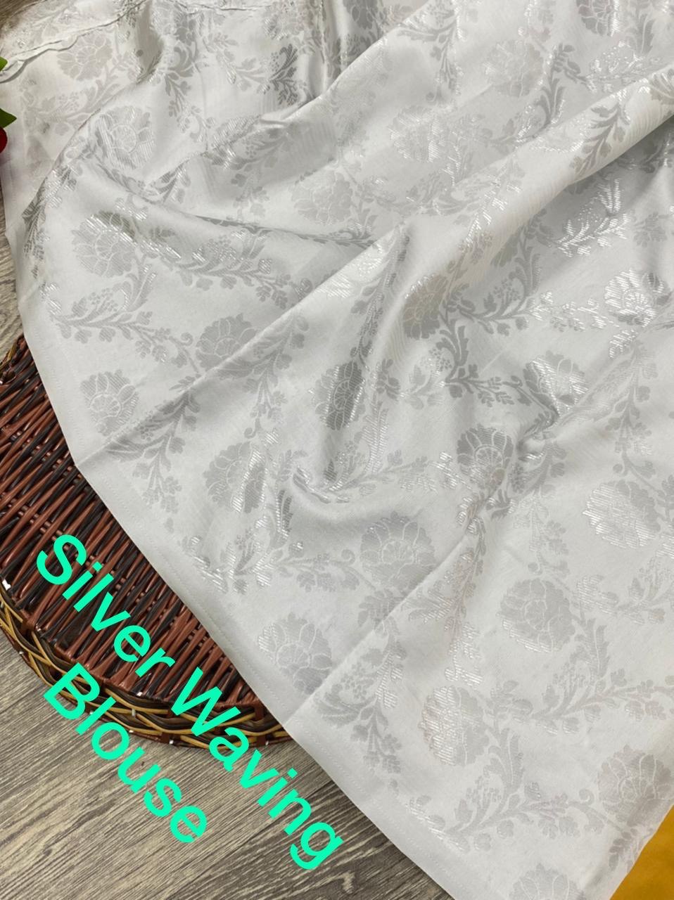 Yellow Zari Weaving Soft Silk Jacquard by Icultuer